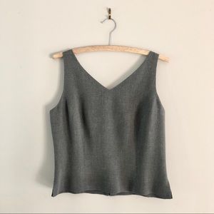 Ann Taylor Grey V-neck Tank Top
